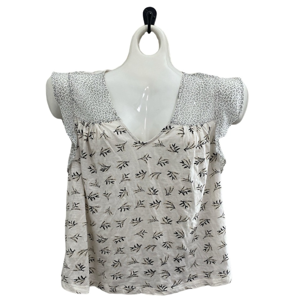 Lucky brand floral polka dot flutter sleeve tank top